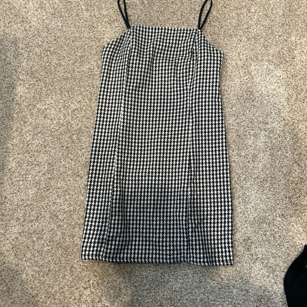 Urban Outfitters (XS) patterned black and white mini dress.